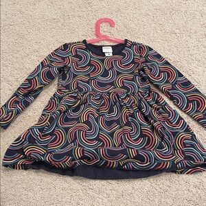 Hanna Andersson Navy Dress with Colorful Swirls